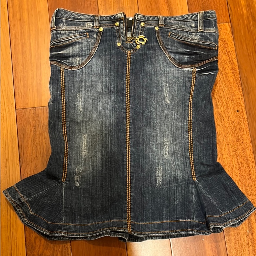 Just Cavalli Dark Blue Denim Skirt